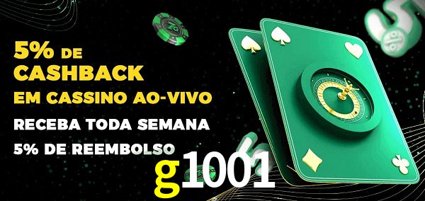 Promoções do cassino ao Vivo g1001